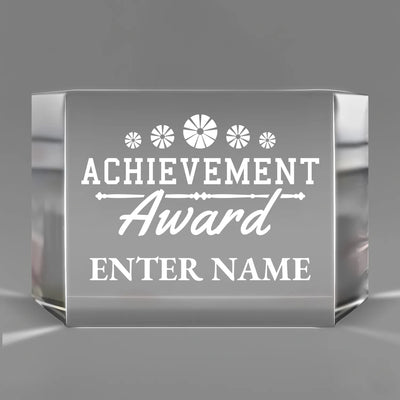 Achievement Awards - Clear Crystal Facet Block Awards - Personalize Online - Choose From 5 Designs