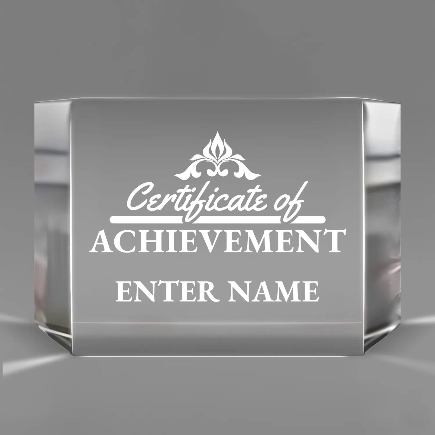 Achievement Awards - Clear Crystal Facet Block Awards - Personalize Online - Choose From 5 Designs