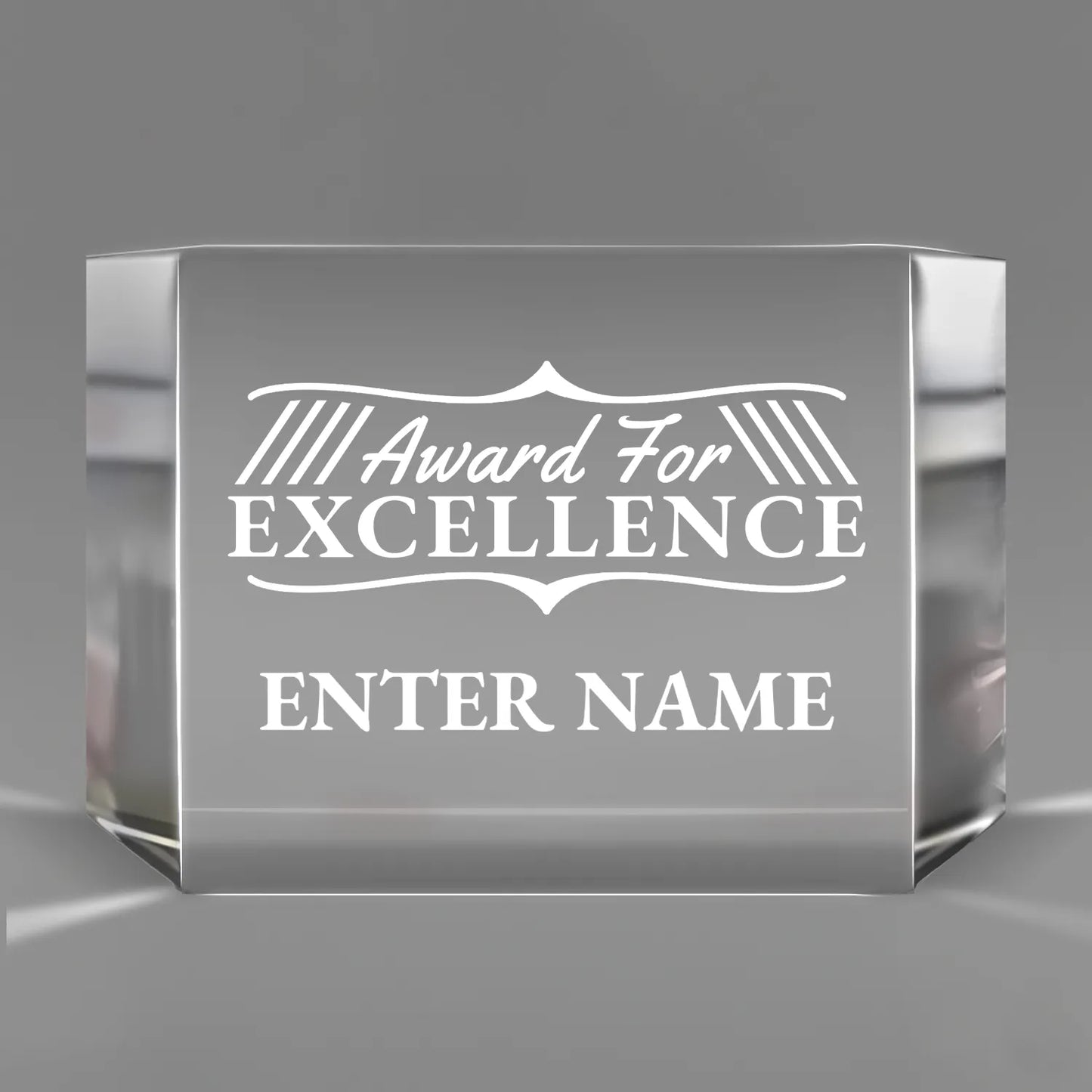Achievement Awards - Clear Crystal Facet Block Awards - Personalize Online - Choose From 5 Designs