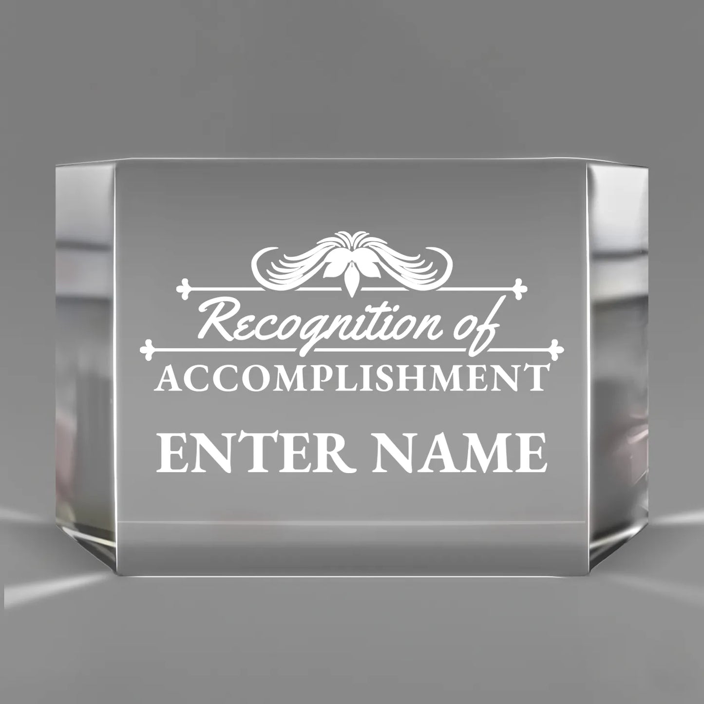 Achievement Awards - Clear Crystal Facet Block Awards - Personalize Online - Choose From 5 Designs