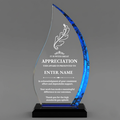 Appreciation Awards - Blue Flame Awards - Personalize Online - Choose From 5 Designs
