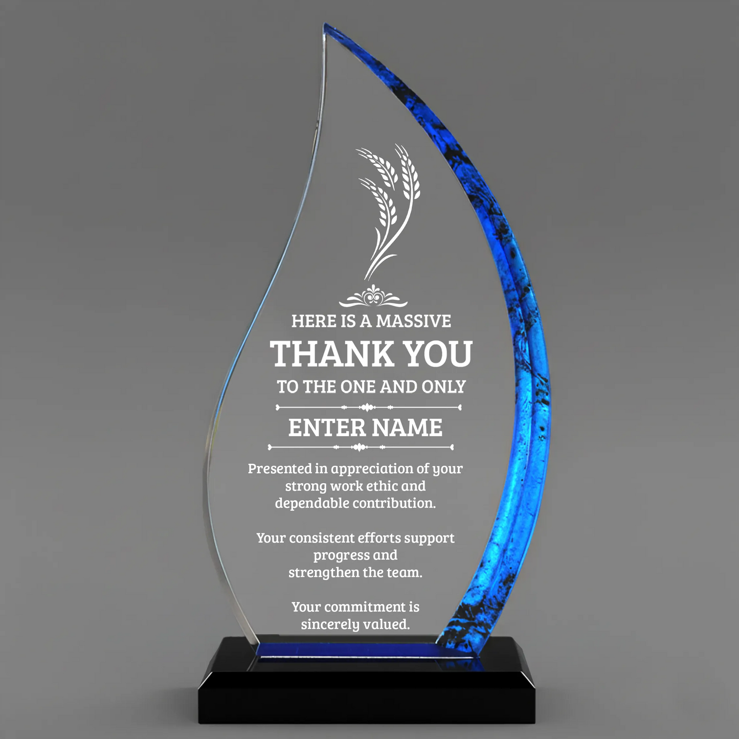 Thank You Awards - Blue Flame Awards - Personalize Online - Choose From 5 Designs