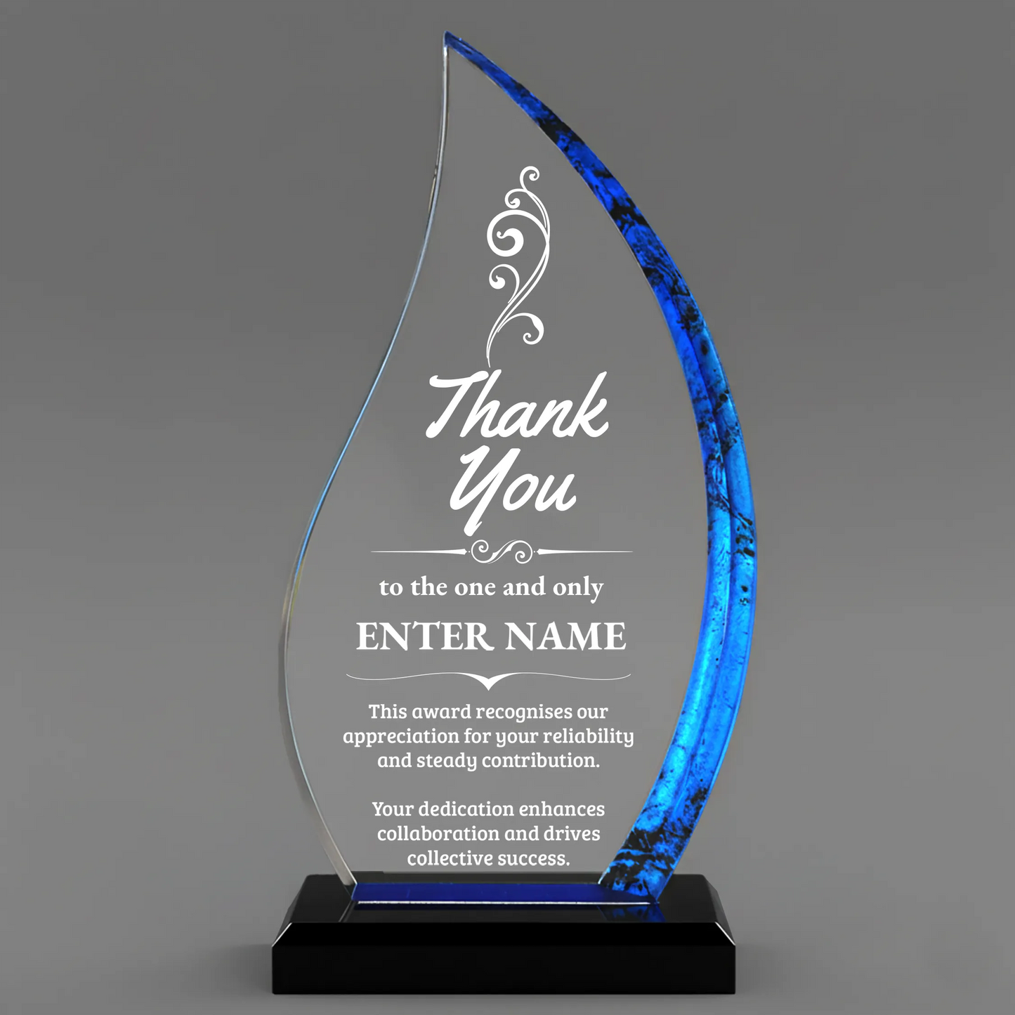 Thank You Awards - Blue Flame Awards - Personalize Online - Choose From 5 Designs