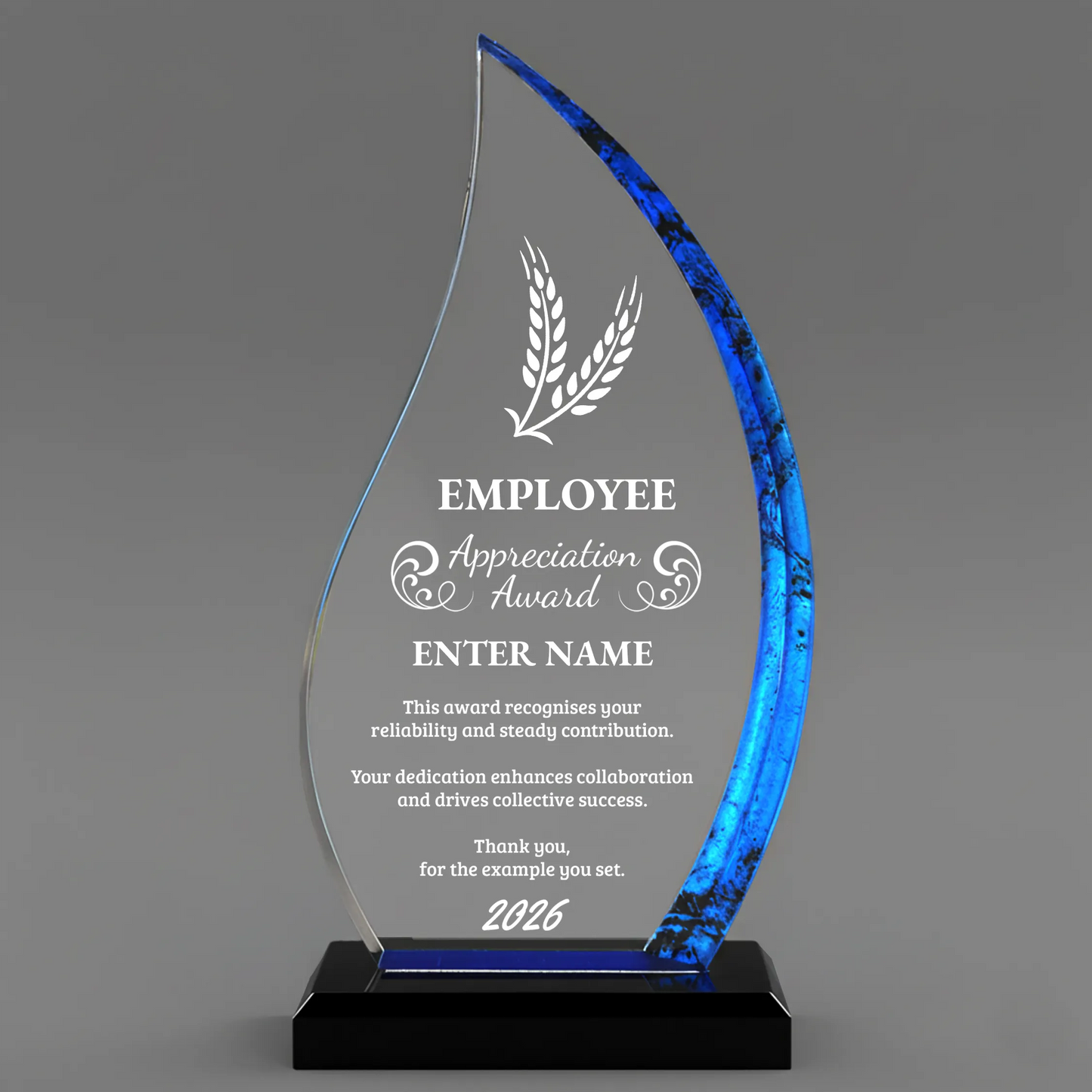 Employee Appreciation Awards - Blue Flame Awards - Personalize Online - Choose From 5 Designs