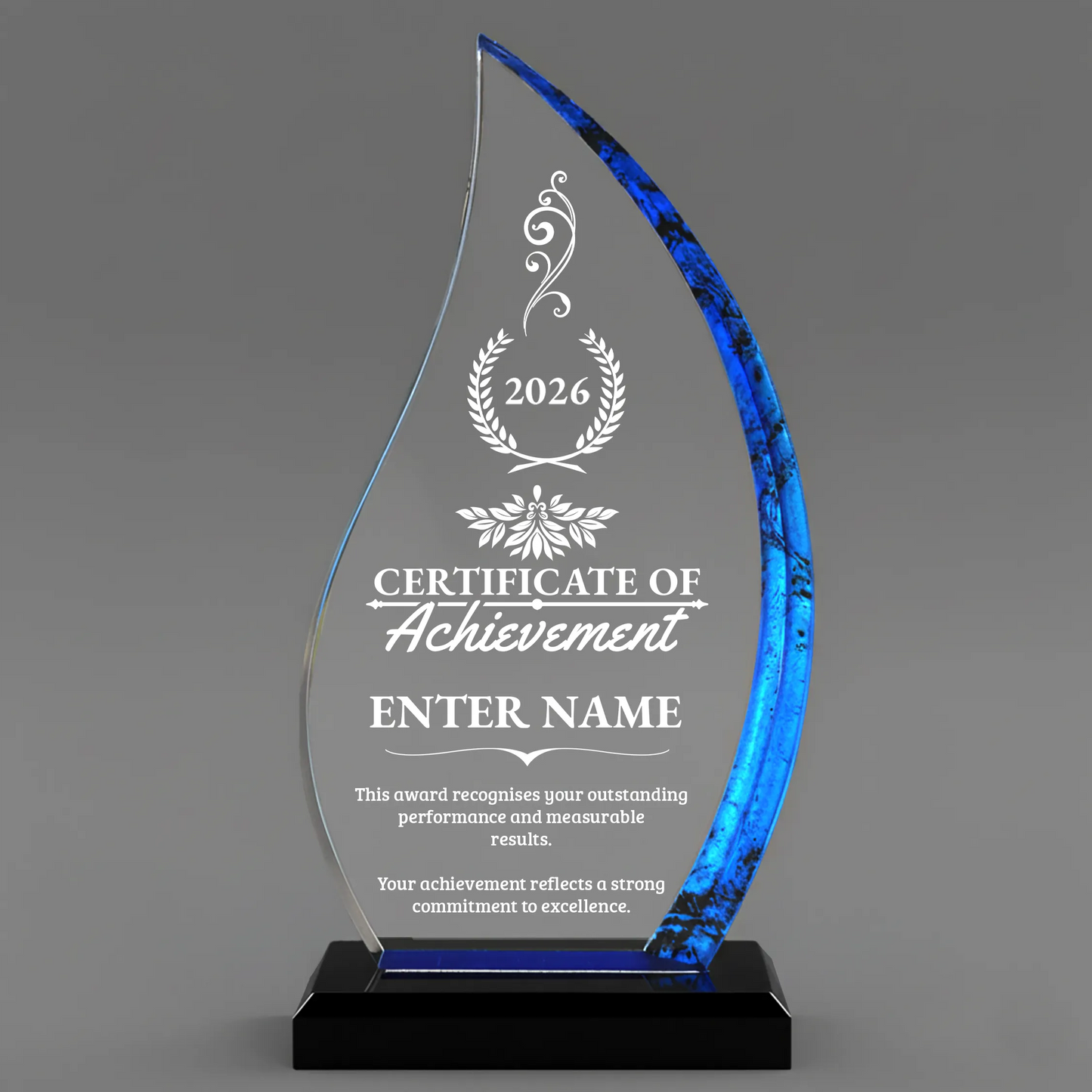 Achievement Awards - Blue Flame Awards - Personalize Online - Choose From 5 Designs
