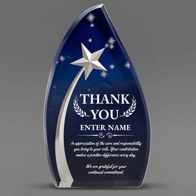 Thank You Awards - Acrylic Star Powered Awards - Personalize Online – Choose From 5 Designs