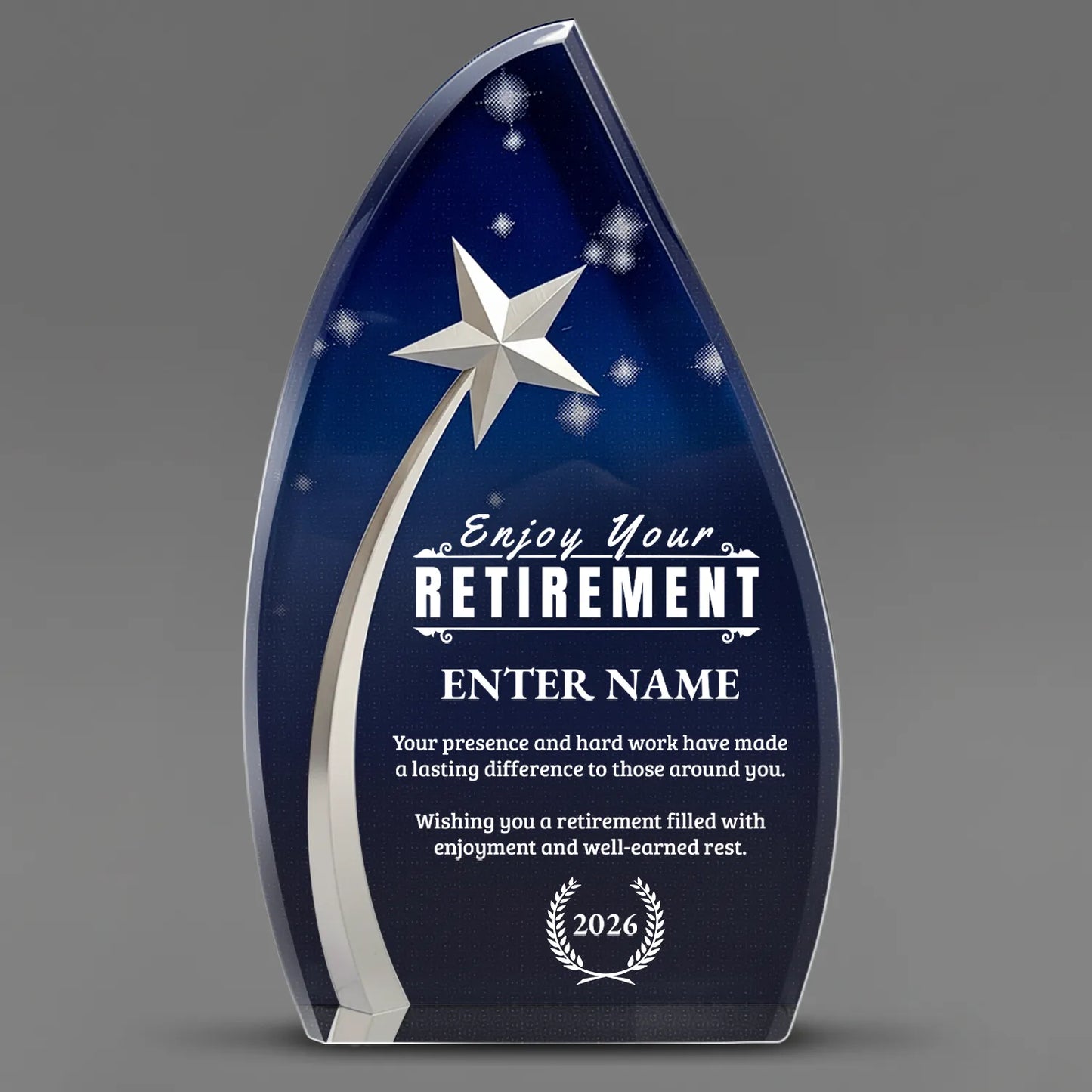 Retirement Awards - Acrylic Star Powered Awards - Personalize Online – Choose From 5 Designs