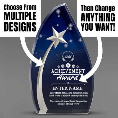 Achievement Awards - Acrylic Star Powered Awards - Personalize Online – Choose From 5 Designs