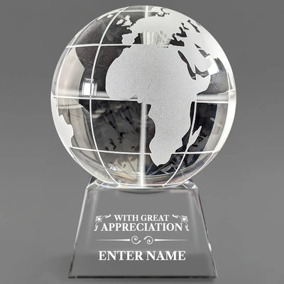 Appreciation Awards - Optical Crystal Globe Awards - Personalize Online – Choose From 5 Designs