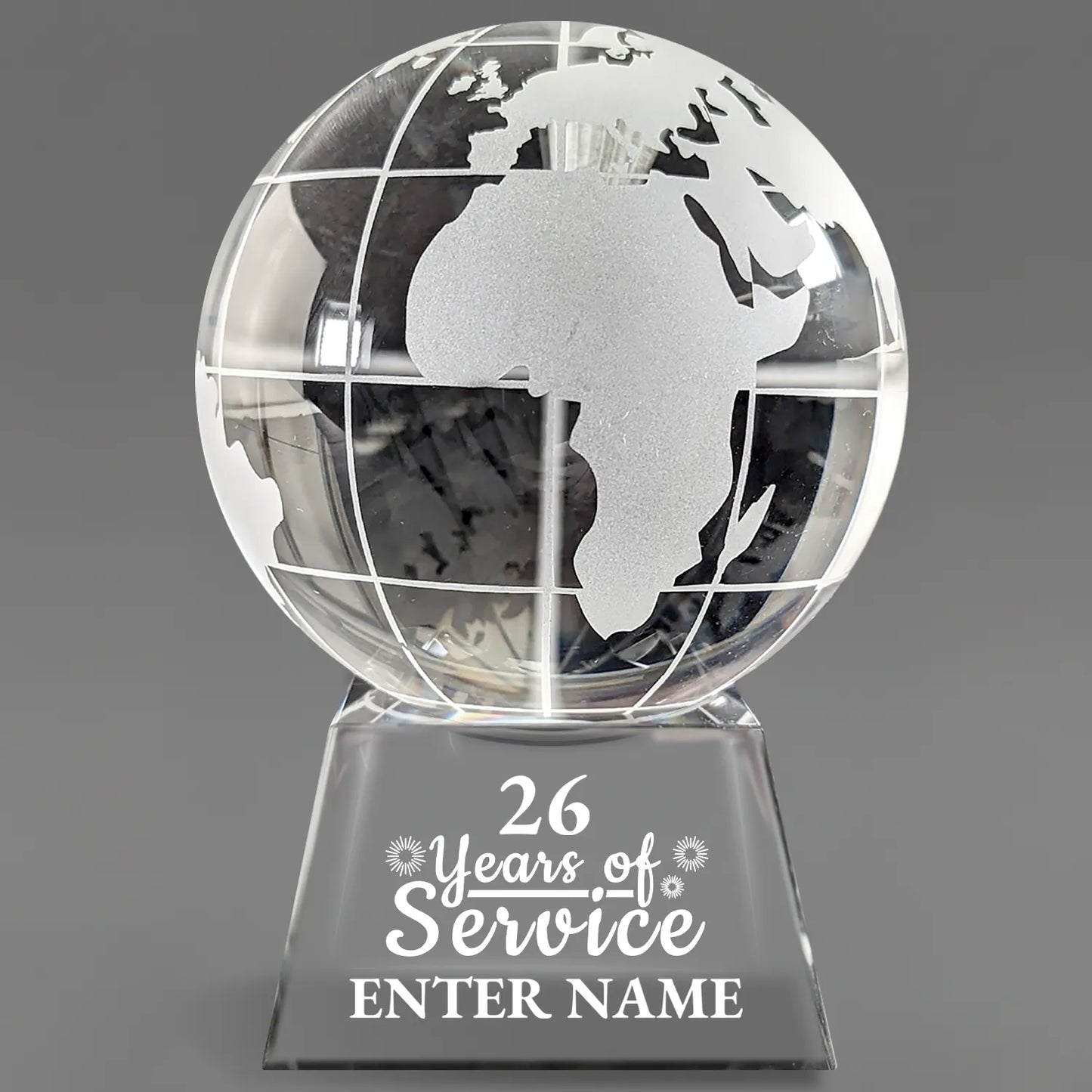 Long Service Awards - Optical Crystal Globe Awards - Personalize Online – Choose From 5 Designs