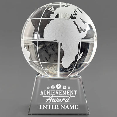 Achievement Awards - Optical Crystal Globe Awards - Personalize Online – Choose From 5 Designs