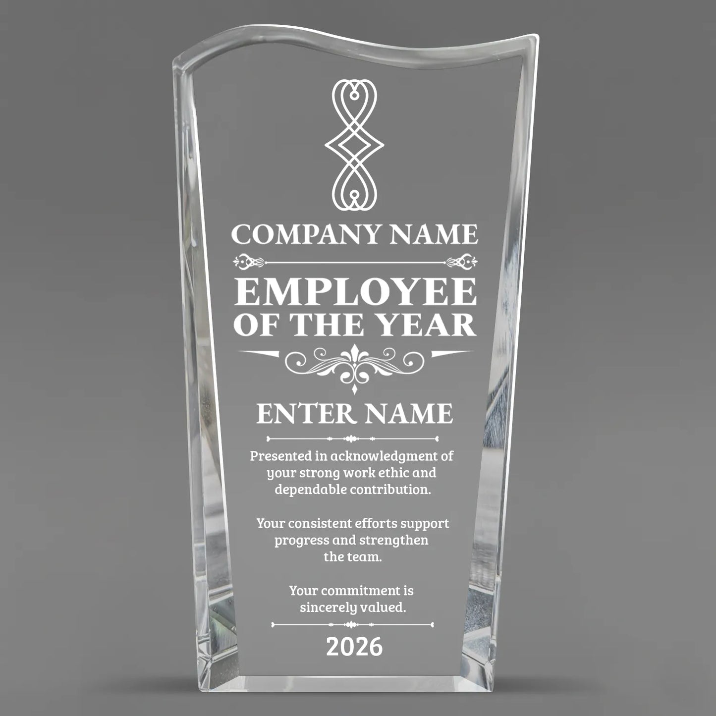 Employee Appreciation Awards - Clear Crystal Facet Wave Awards - Personalize Online – Choose From 5 Designs