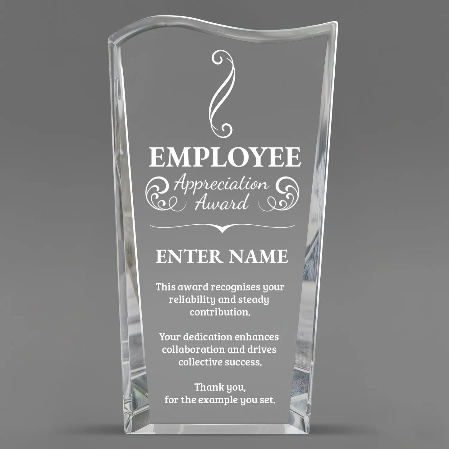 Employee Appreciation Awards - Clear Crystal Facet Wave Awards - Personalize Online – Choose From 5 Designs