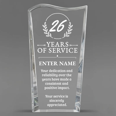 Long Service Awards - Clear Crystal Facet Wave Awards - Personalize Online – Choose From 5 Designs