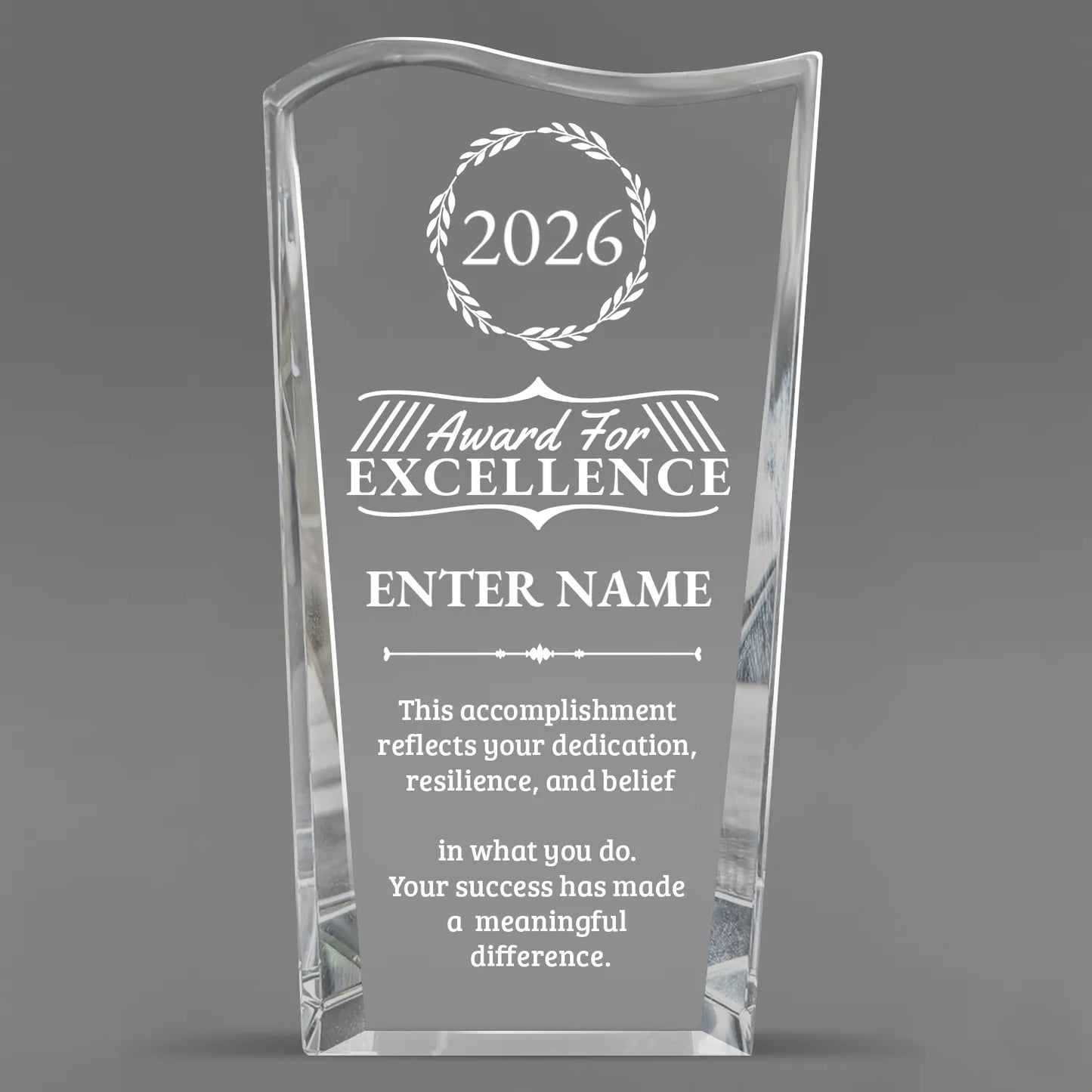 Achievement Awards - Clear Crystal Facet Wave Awards - Personalize Online – Choose From 5 Designs