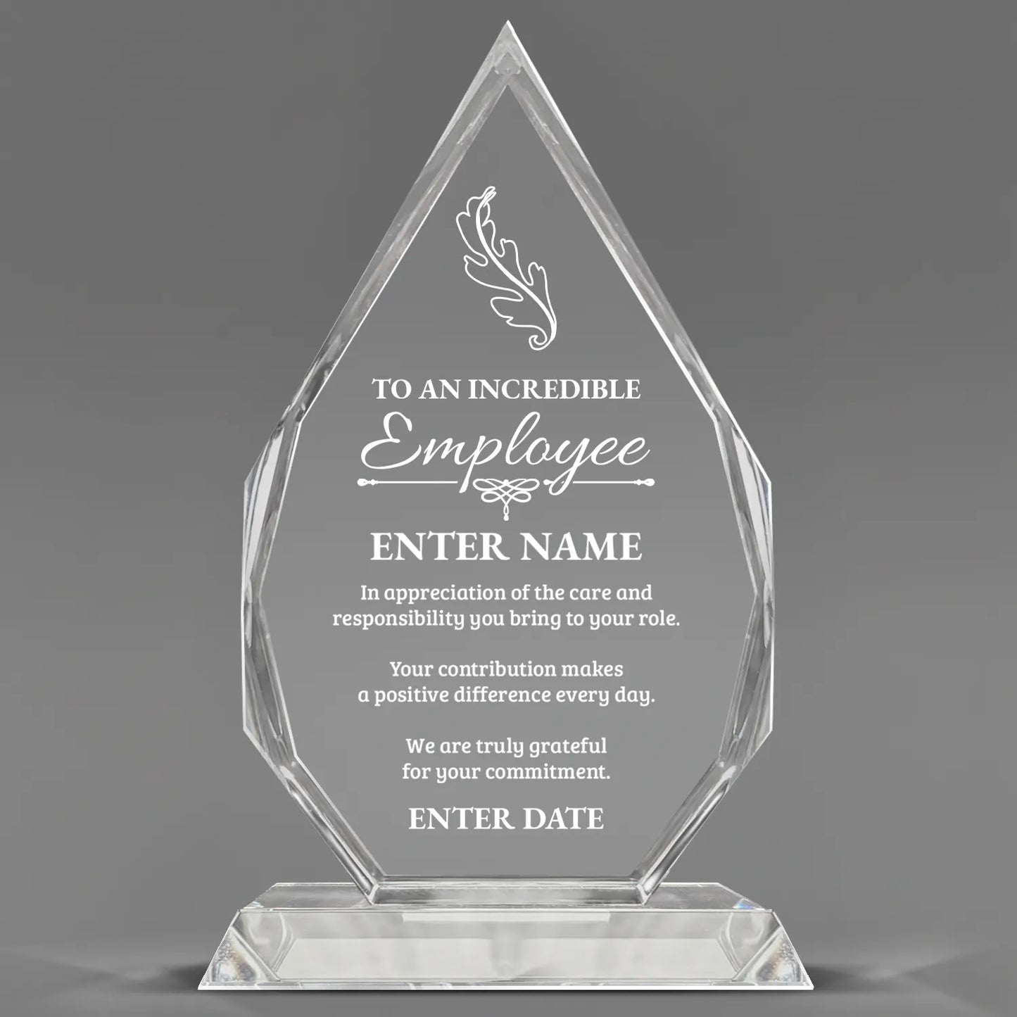 Employee Appreciation Awards - Optic Crystal Royal Diamond Awards - Personalize Online – Choose From 5 Designs