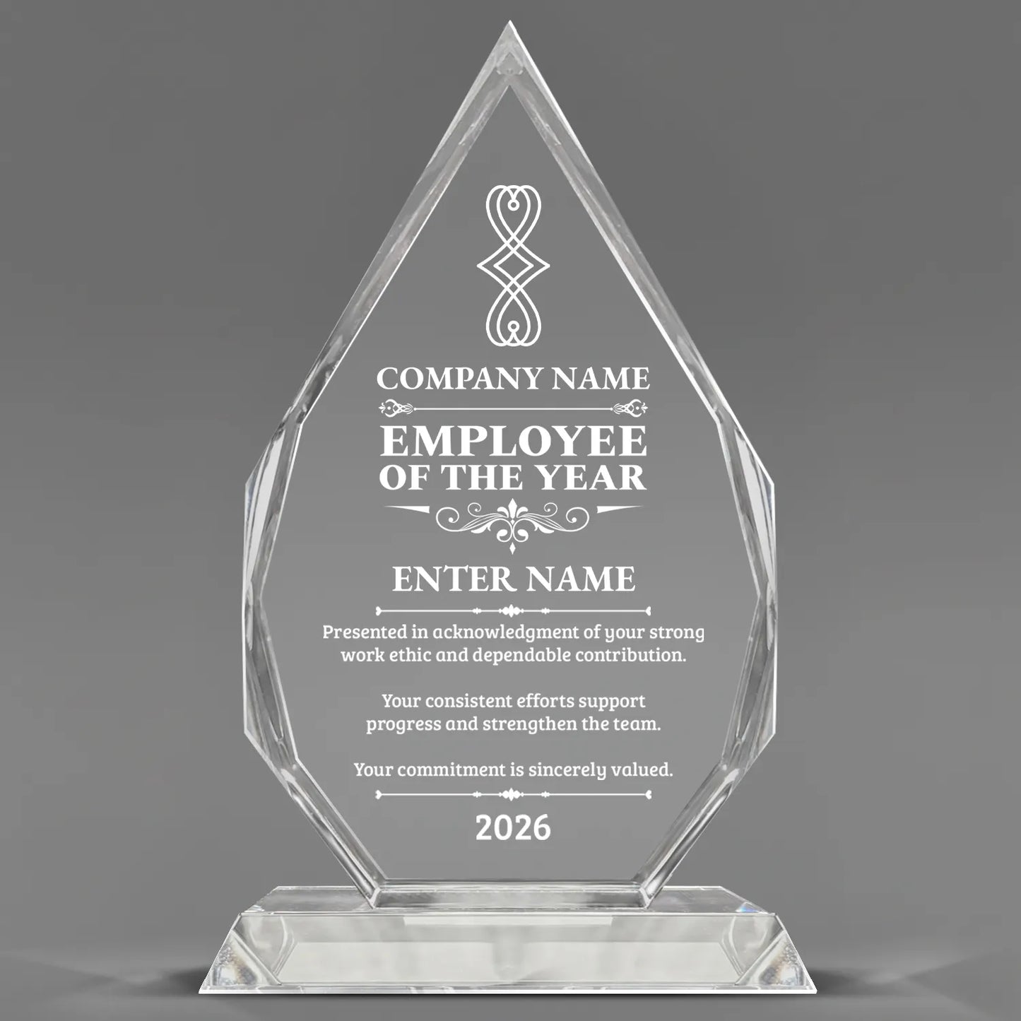 Employee Appreciation Awards - Optic Crystal Royal Diamond Awards - Personalize Online – Choose From 5 Designs