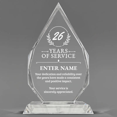 Long Service Awards - Optic Crystal Royal Diamond Awards - Personalize Online – Choose From 5 Designs