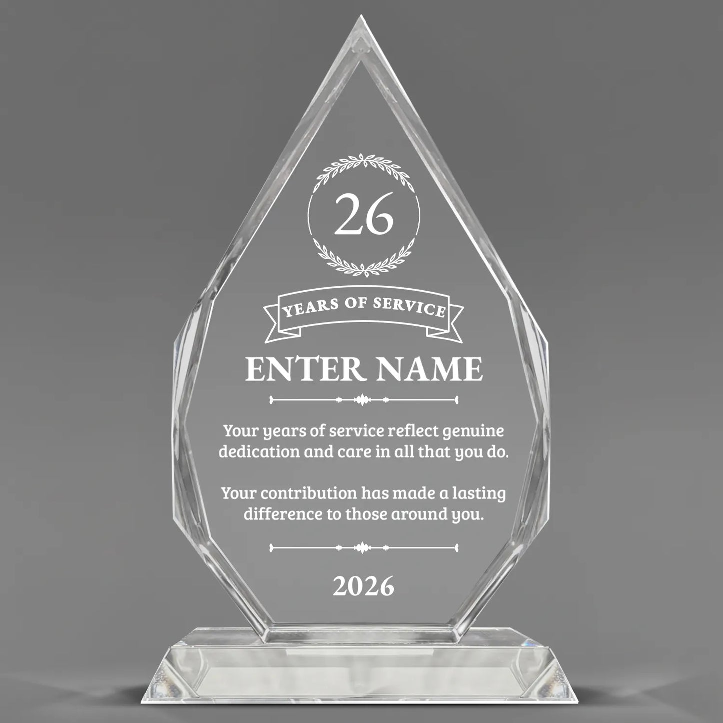 Long Service Awards - Optic Crystal Royal Diamond Awards - Personalize Online – Choose From 5 Designs