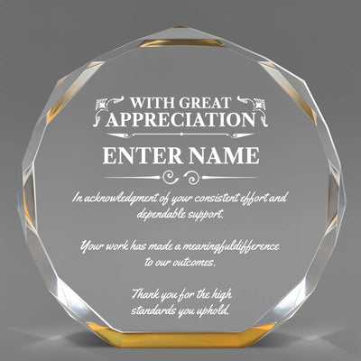 Appreciation Awards - Gold Octagon Acrylic Awards - Personalize Online – Choose From 5 Designs