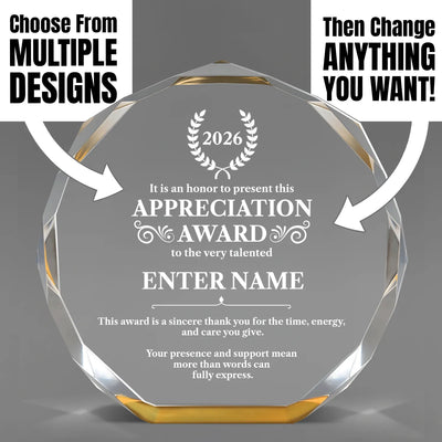 Appreciation Awards - Gold Octagon Acrylic Awards - Personalize Online – Choose From 5 Designs