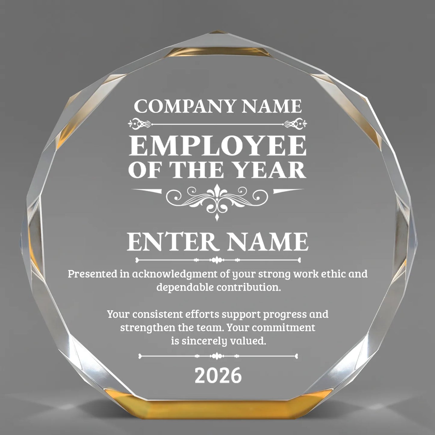 Employee Appreciation Awards - Gold Octagon Acrylic Awards - Personalize Online – Choose From 5 Designs
