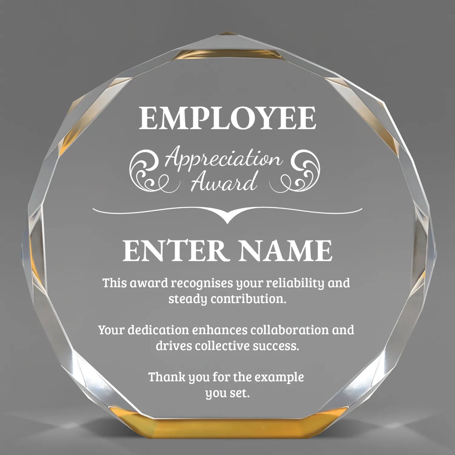 Employee Appreciation Awards - Gold Octagon Acrylic Awards - Personalize Online – Choose From 5 Designs