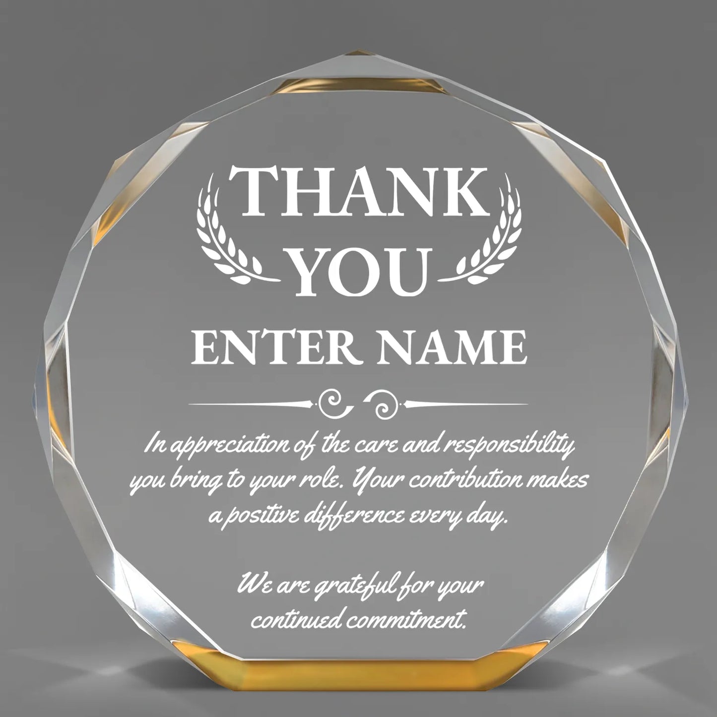 Thank You Awards - Gold Octagon Acrylic Awards - Personalize Online – Choose From 5 Designs