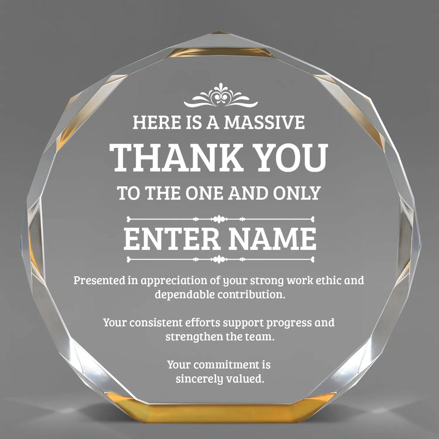 Thank You Awards - Gold Octagon Acrylic Awards - Personalize Online – Choose From 5 Designs