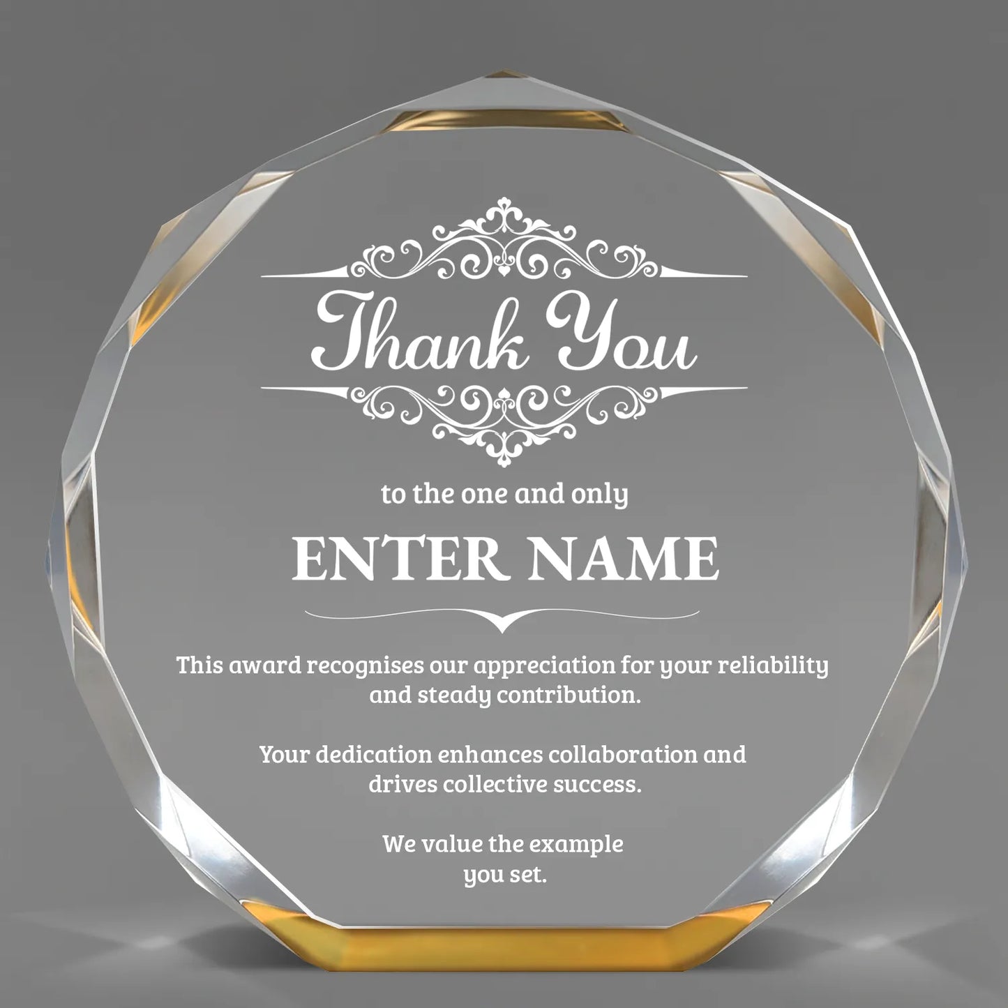 Thank You Awards - Gold Octagon Acrylic Awards - Personalize Online – Choose From 5 Designs
