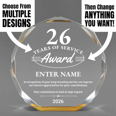 Long Service Awards | Gold Octagon Acrylic Award | Personalize Online – Choose From 5 Designs