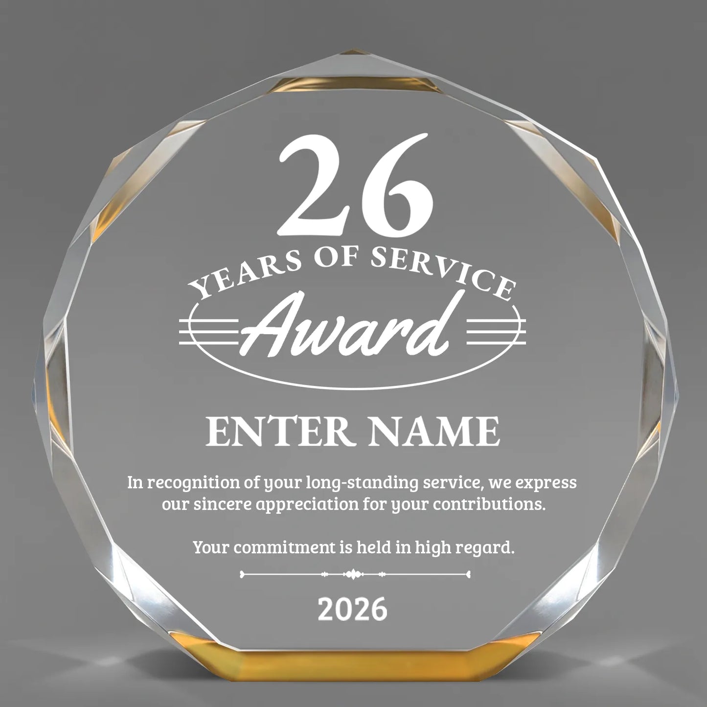 Long Service Awards | Gold Octagon Acrylic Award | Personalize Online – Choose From 5 Designs