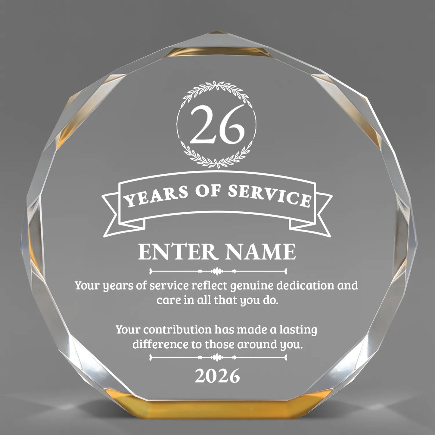 Long Service Awards | Gold Octagon Acrylic Award | Personalize Online – Choose From 5 Designs