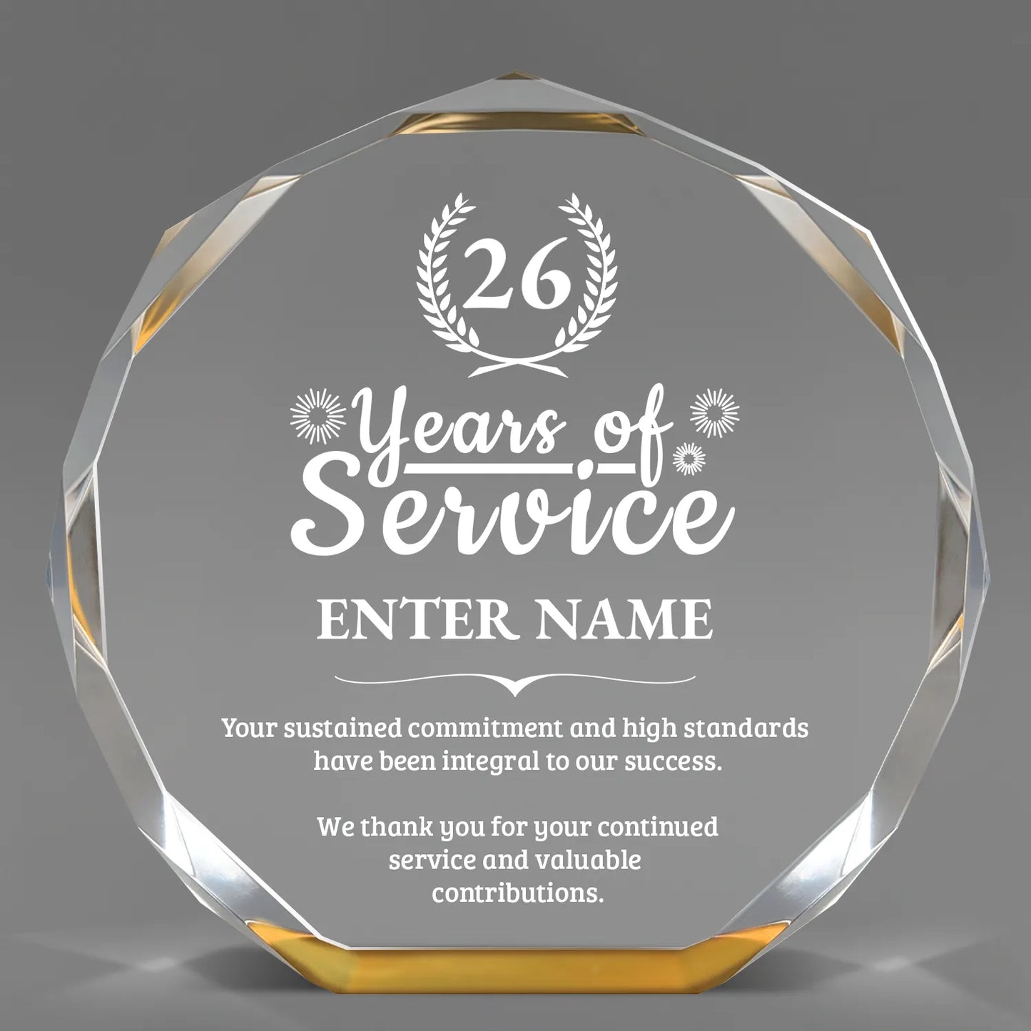 Long Service Awards | Gold Octagon Acrylic Award | Personalize Online – Choose From 5 Designs
