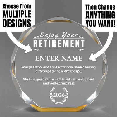 Retirement Awards - Gold Octagon Acrylic Awards - Personalize Online – Choose From 5 Designs