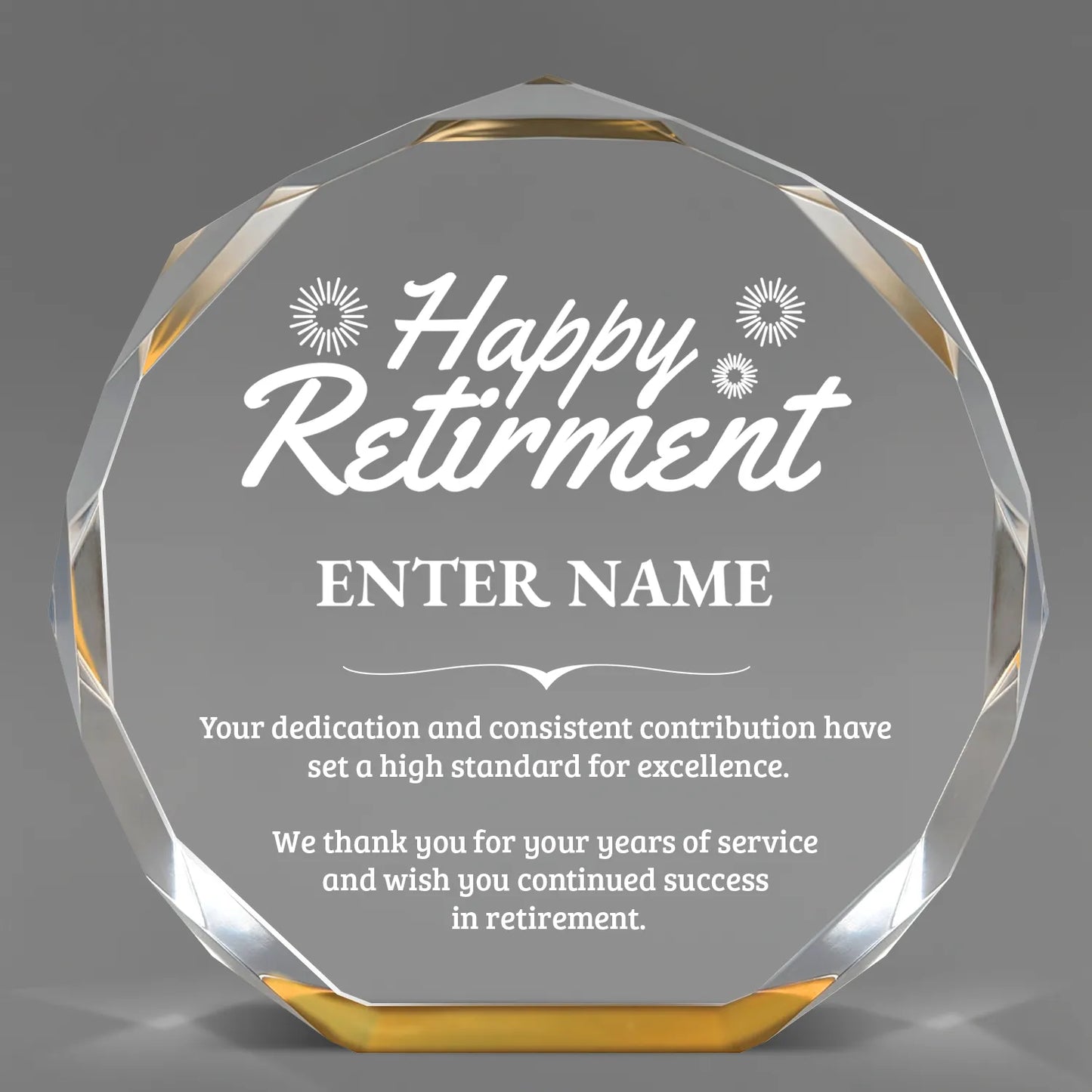 Retirement Awards - Gold Octagon Acrylic Awards - Personalize Online – Choose From 5 Designs