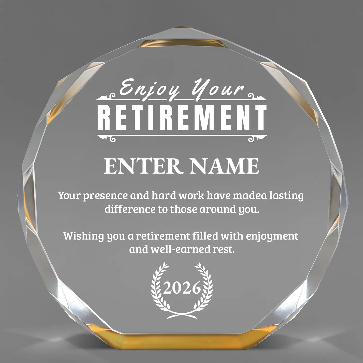 Retirement Awards - Gold Octagon Acrylic Awards - Personalize Online – Choose From 5 Designs