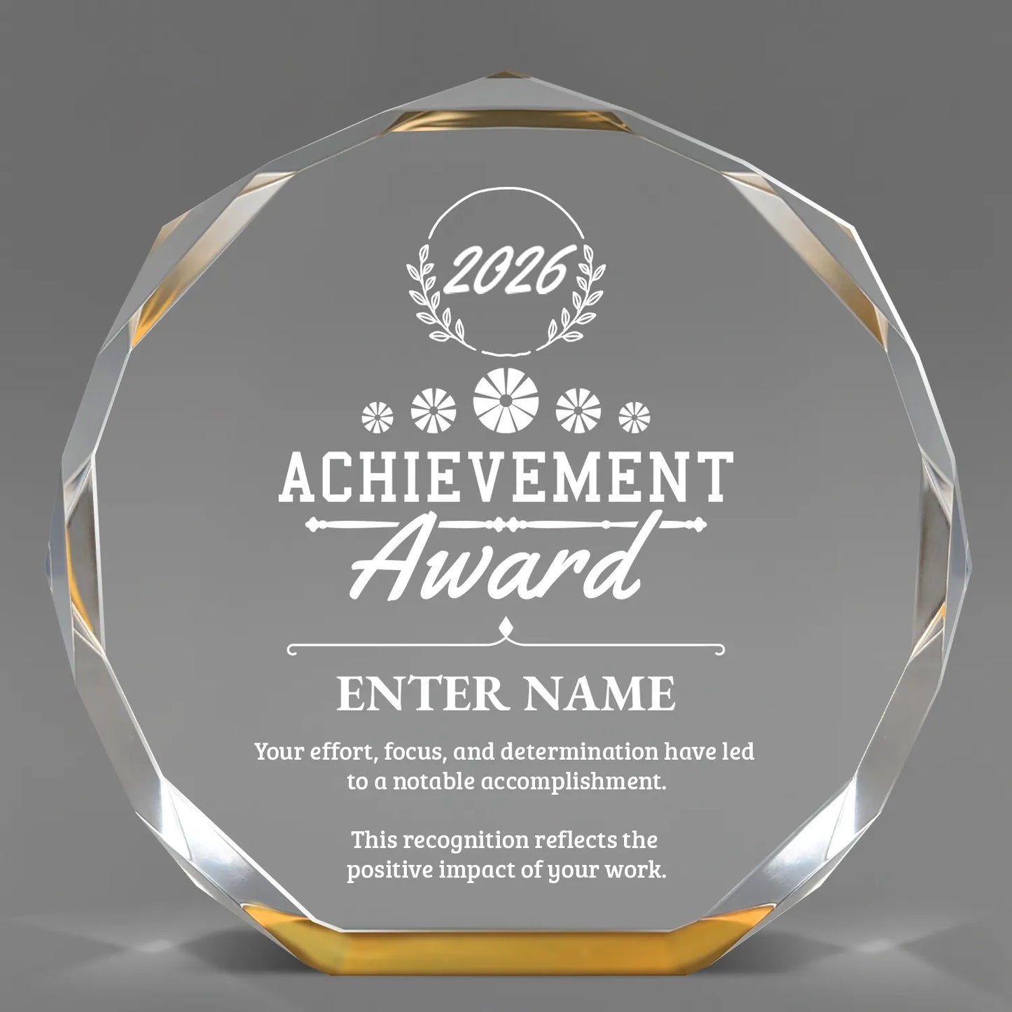 Achievement Awards - Gold Octagon Acrylic Awards - Personalize Online – Choose From 5 Designs