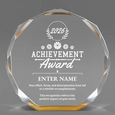 Achievement Awards - Gold Octagon Acrylic Awards - Personalize Online – Choose From 5 Designs
