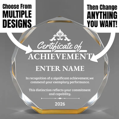 Achievement Awards - Gold Octagon Acrylic Awards - Personalize Online – Choose From 5 Designs