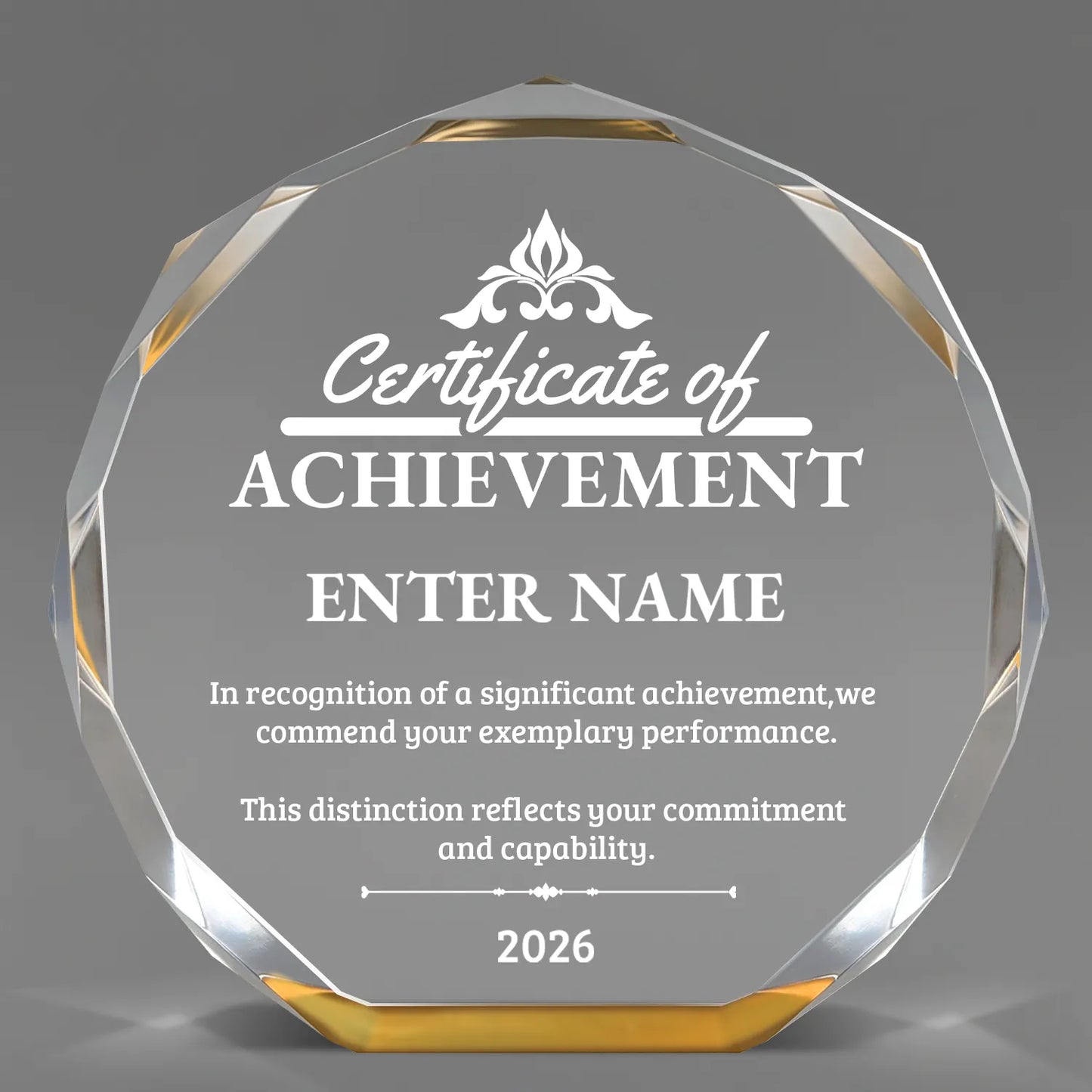 Achievement Awards - Gold Octagon Acrylic Awards - Personalize Online – Choose From 5 Designs