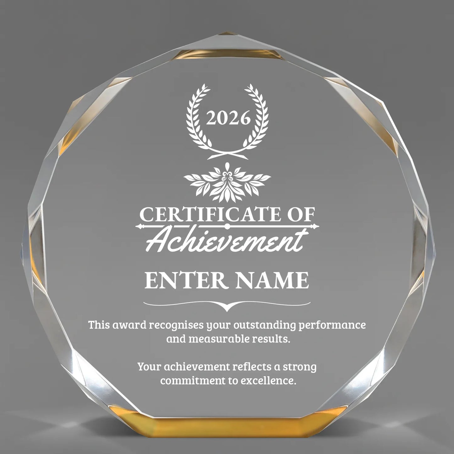 Achievement Awards - Gold Octagon Acrylic Awards - Personalize Online – Choose From 5 Designs