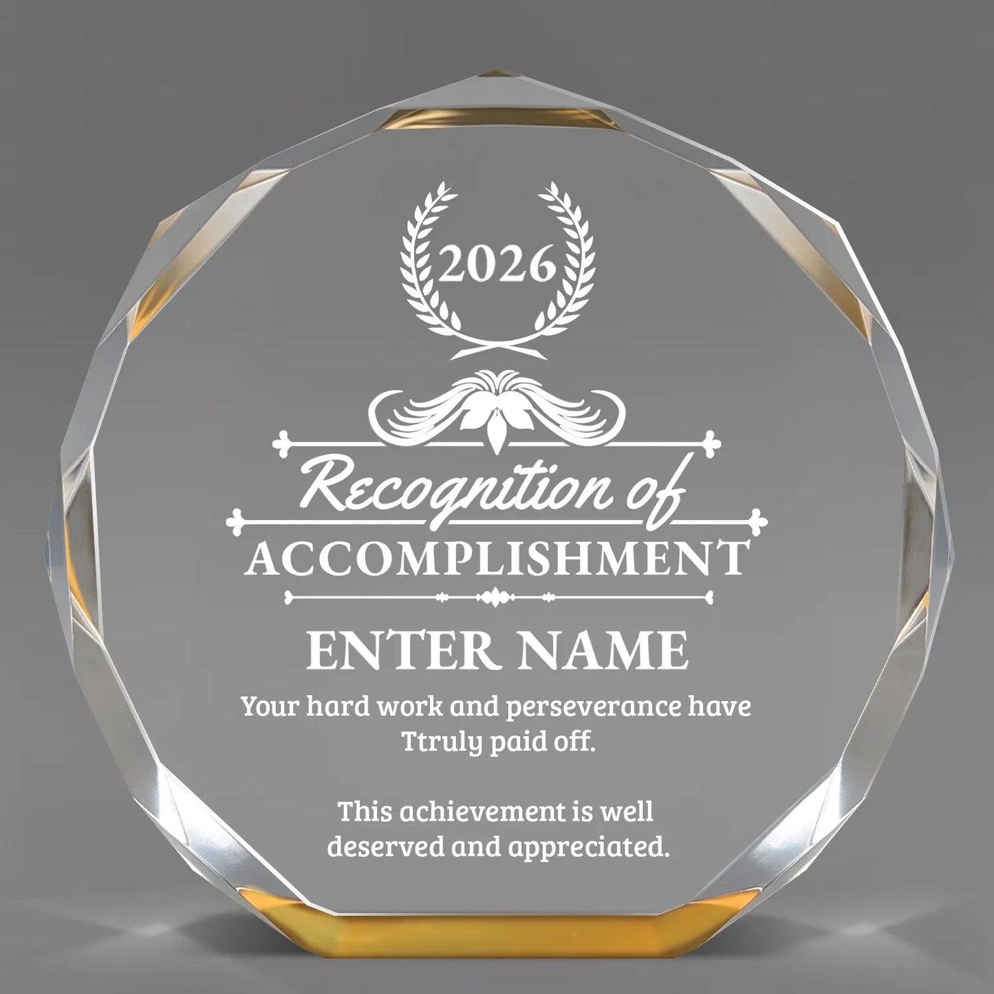 Achievement Awards - Gold Octagon Acrylic Awards - Personalize Online – Choose From 5 Designs