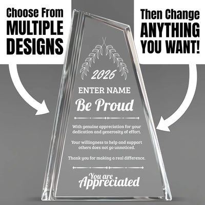 Appreciation Awards - Crystal Peak Awards - Personalize Online – Choose From 5 Designs
