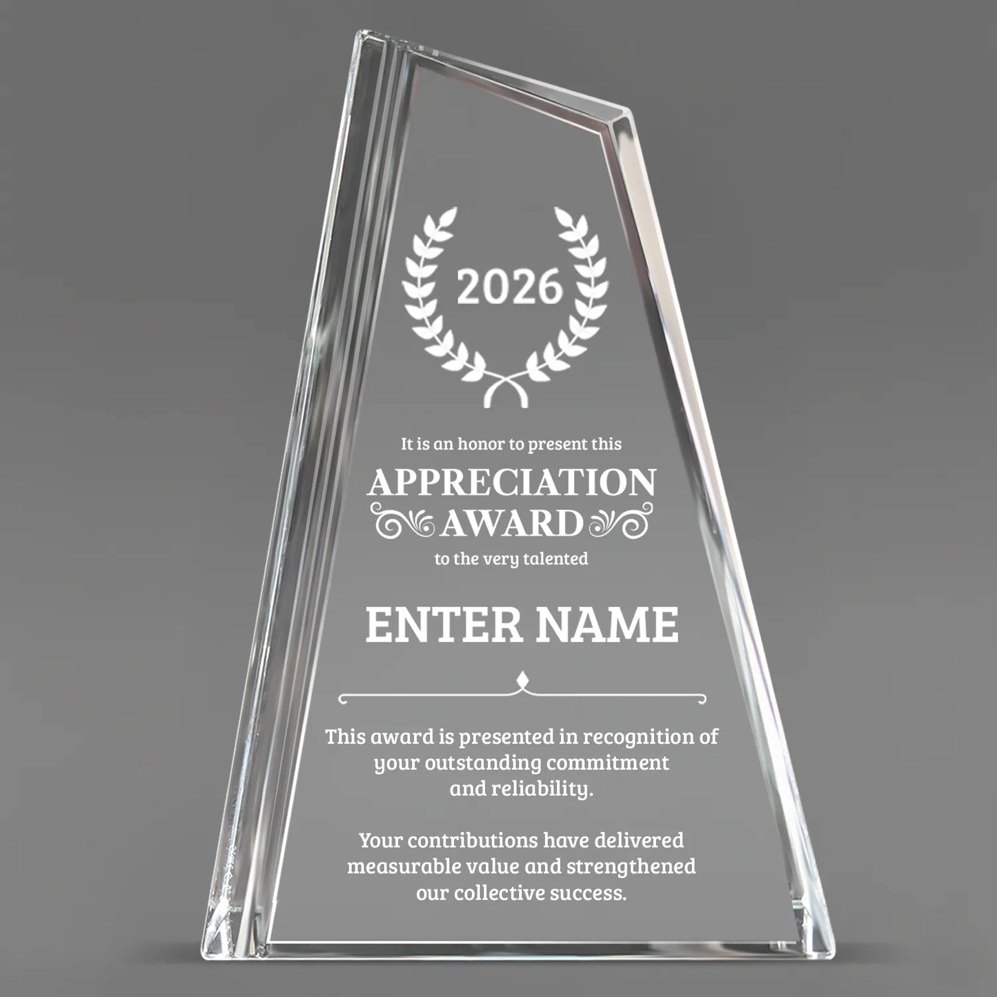Appreciation Awards - Crystal Peak Awards - Personalize Online – Choose From 5 Designs