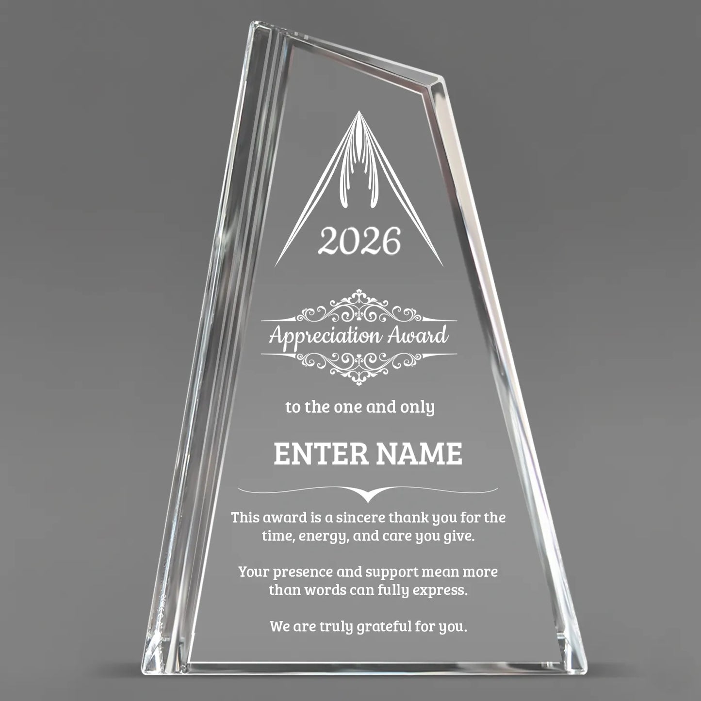 Appreciation Awards - Crystal Peak Awards - Personalize Online – Choose From 5 Designs