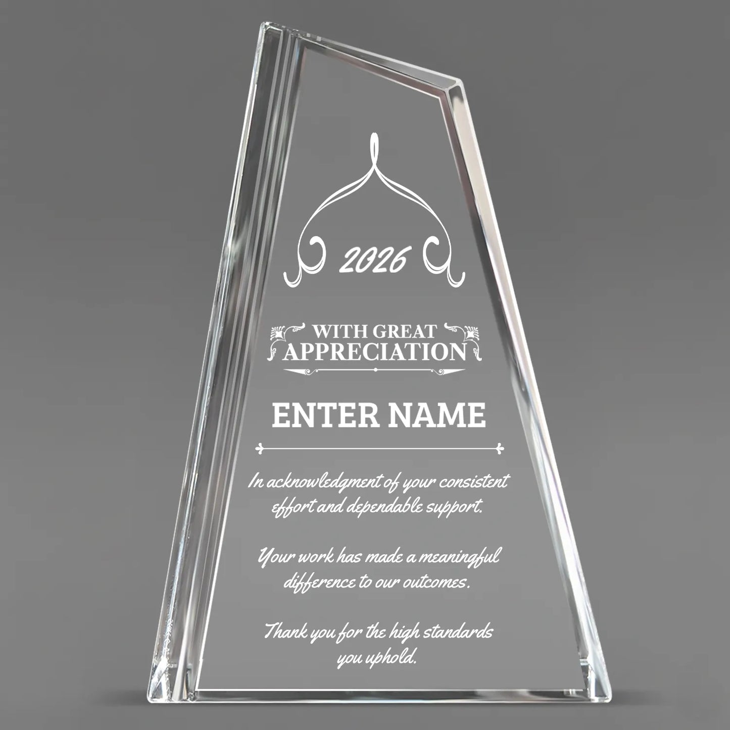 Appreciation Awards - Crystal Peak Awards - Personalize Online – Choose From 5 Designs