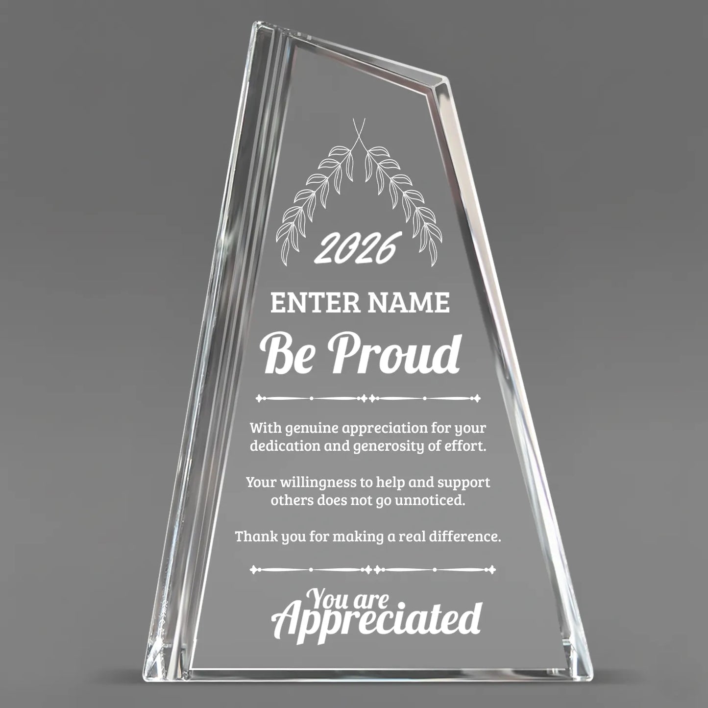 Appreciation Awards - Crystal Peak Awards - Personalize Online – Choose From 5 Designs