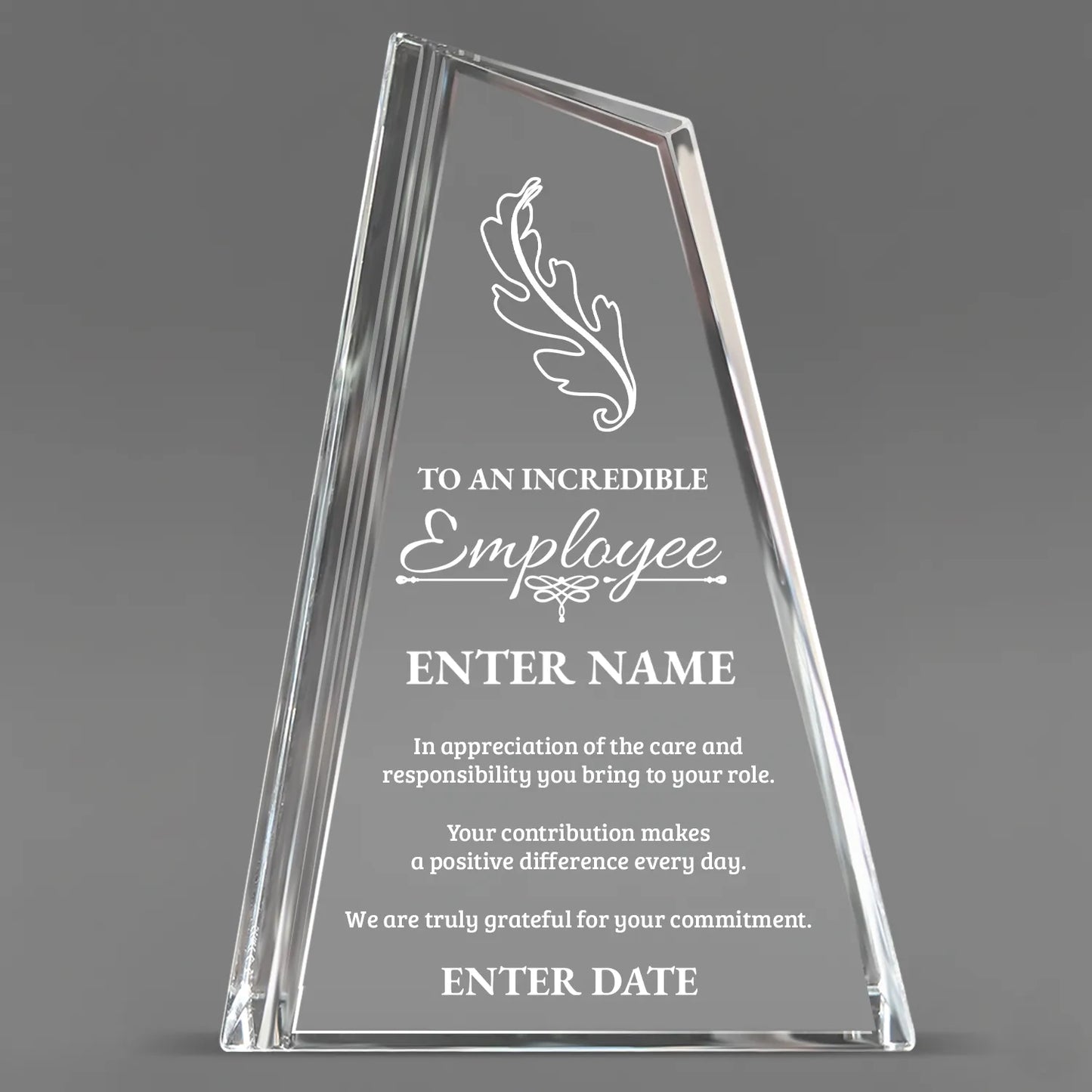 Employee Appreciation Awards - Crystal Peak Awards - Personalize Online – Choose From 5 Designs