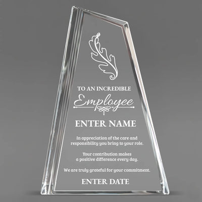Employee Appreciation Awards - Crystal Peak Awards - Personalize Online – Choose From 5 Designs